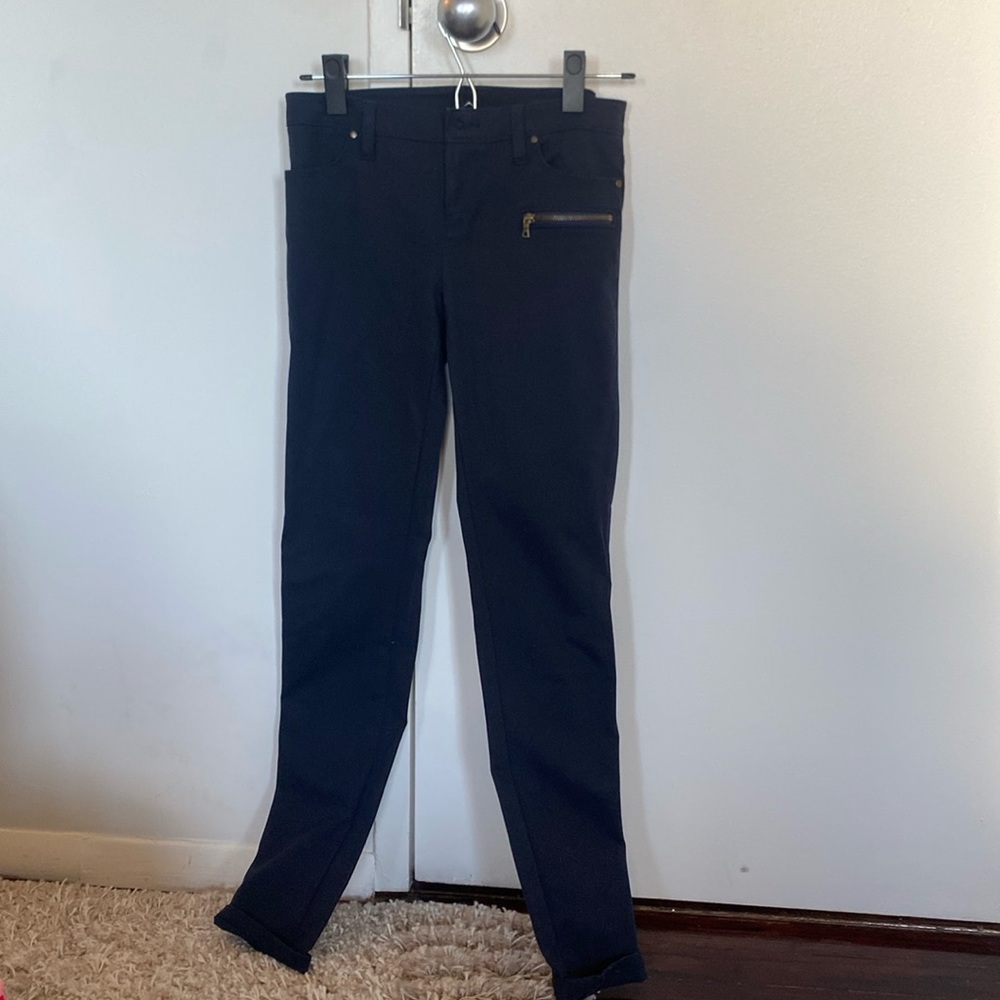 Club Monaco navy slim fit pants with zipper detail (sz 00)